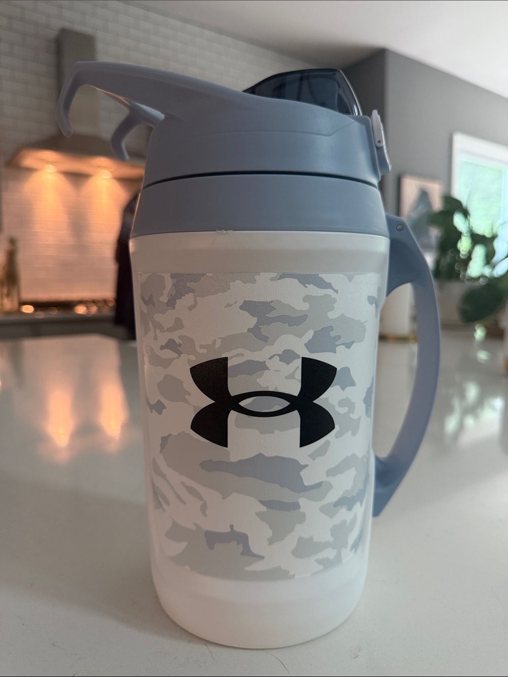 Under Armour White & Light Gray Camo Jug with Black Logo